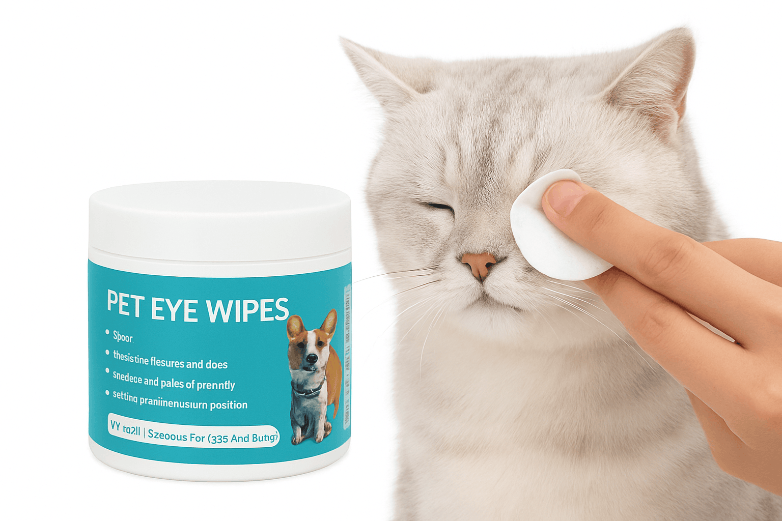 Pet Eye Cleaning Wipes for Dogs & Cats, Gentle Daily Care-Default Title