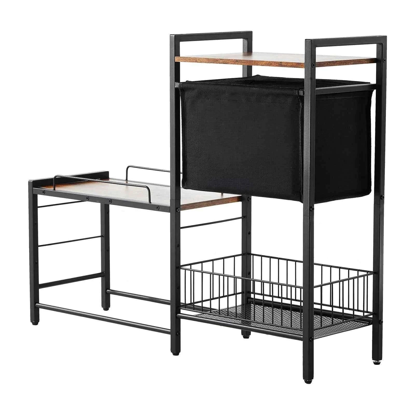Pet Feeding Station with Storage, Elevated Dog Bowl Stand-36.22inch / United States