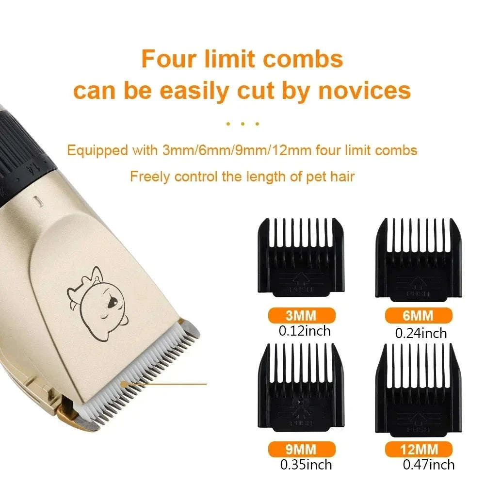 Pet Hair Clipper & Trimmer for Dogs and Cats-Gold