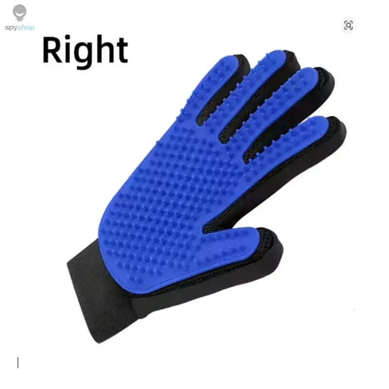 Pet Hair Glove Comb for Gentle Shedding Control-red left right