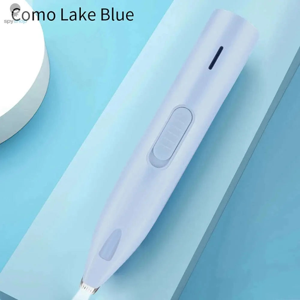 Pet Hair Trimmer – Quiet Precision Grooming with LED Light-Light Blue With LED