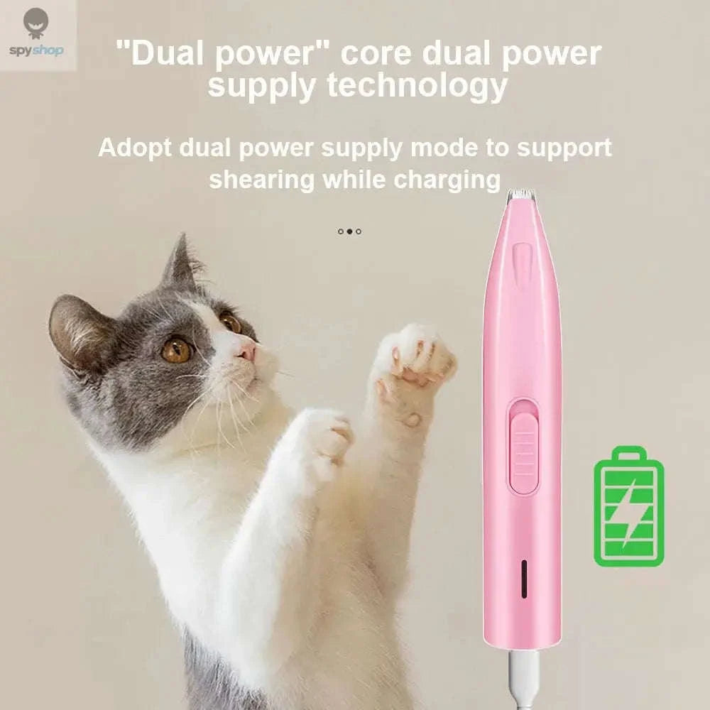 Pet Hair Trimmer – Quiet Precision Grooming with LED Light-Light Blue With LED