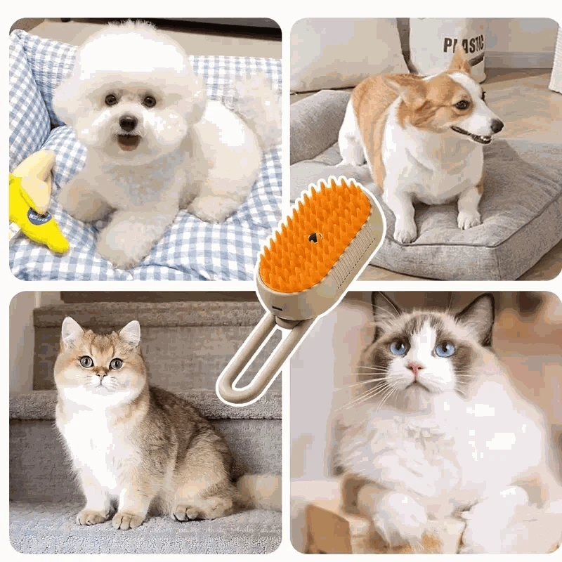 Pet Spray Hair Comb with Steam Mist Grooming Brush-Upgrade Green