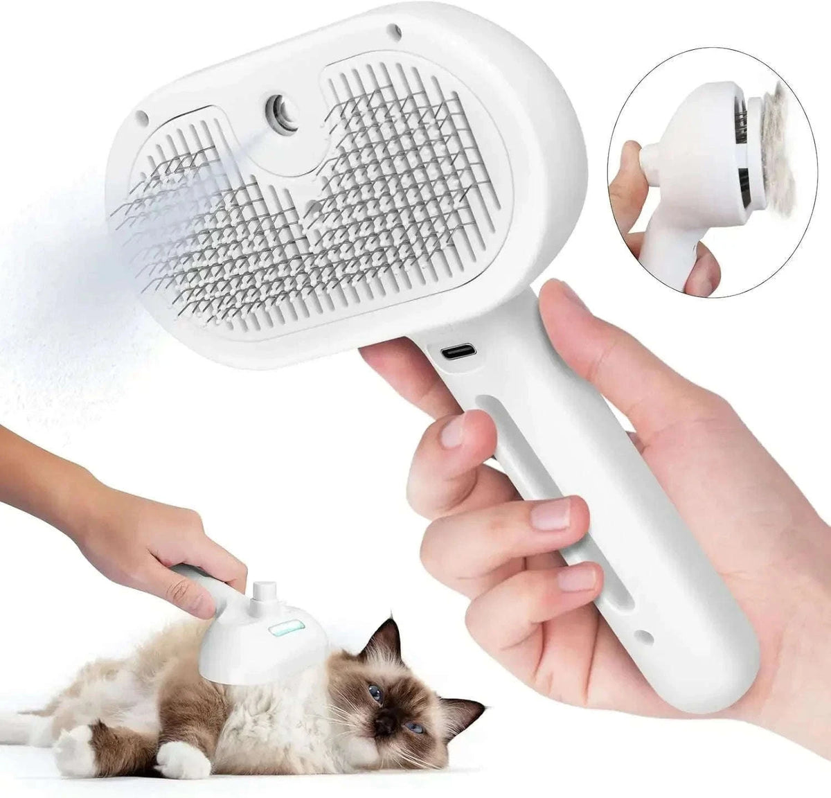 Pet Spray Hair Comb with Steam Mist Grooming Brush-Upgrade Green