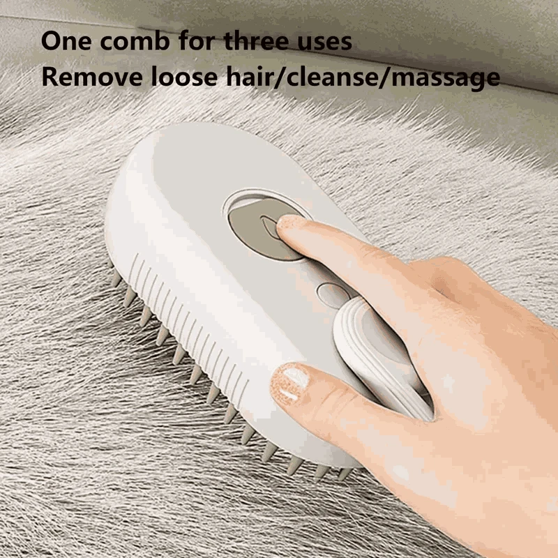 Pet Spray Hair Comb with Steam Mist Grooming Brush-Upgrade Green