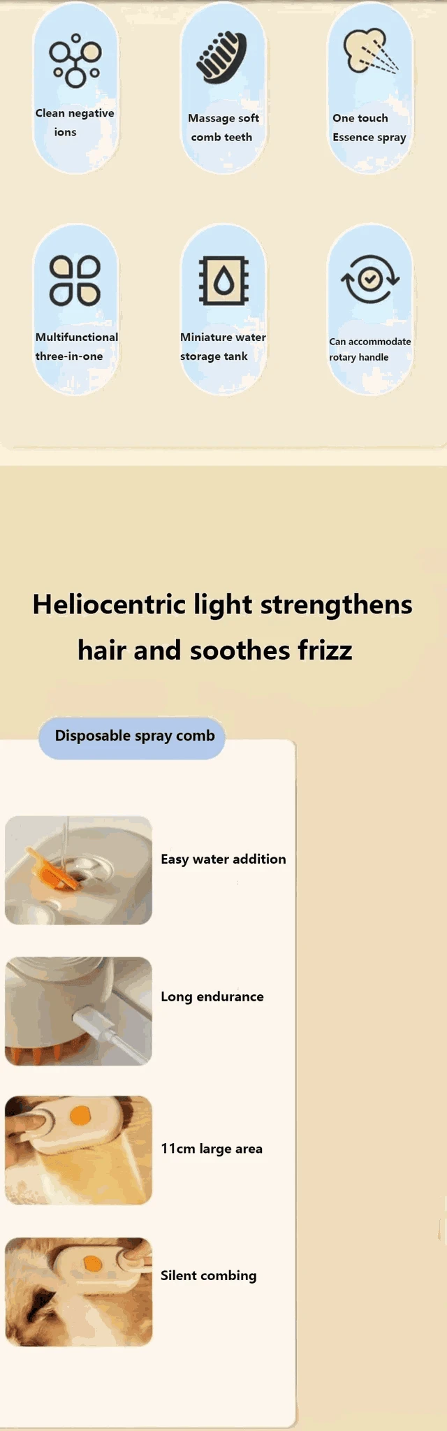 Pet Spray Hair Comb with Steam Mist Grooming Brush-Upgrade Green