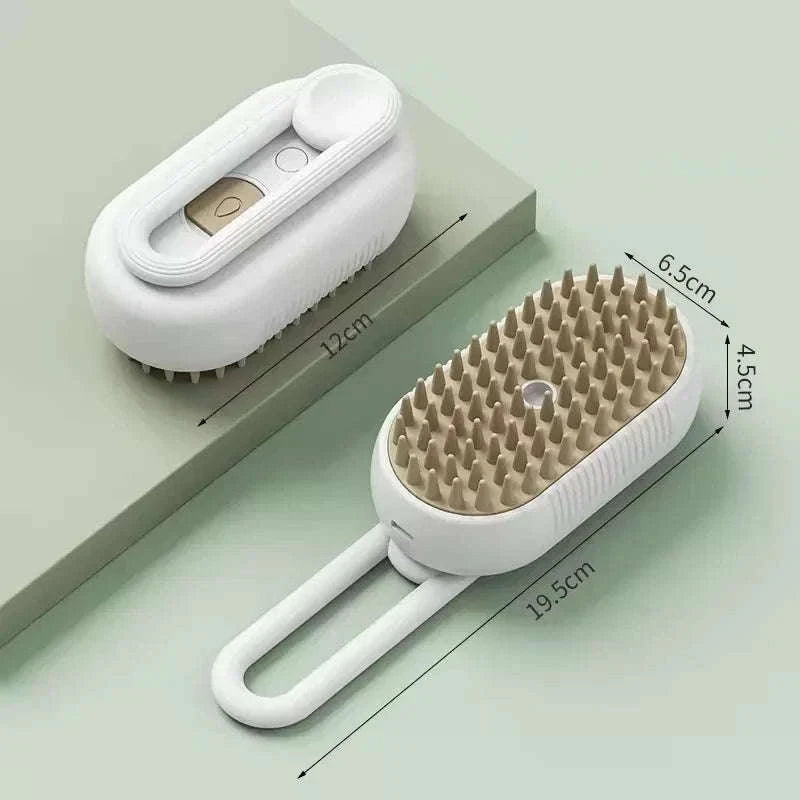 Pet Spray Hair Comb with Steam Mist Grooming Brush-Upgrade Green