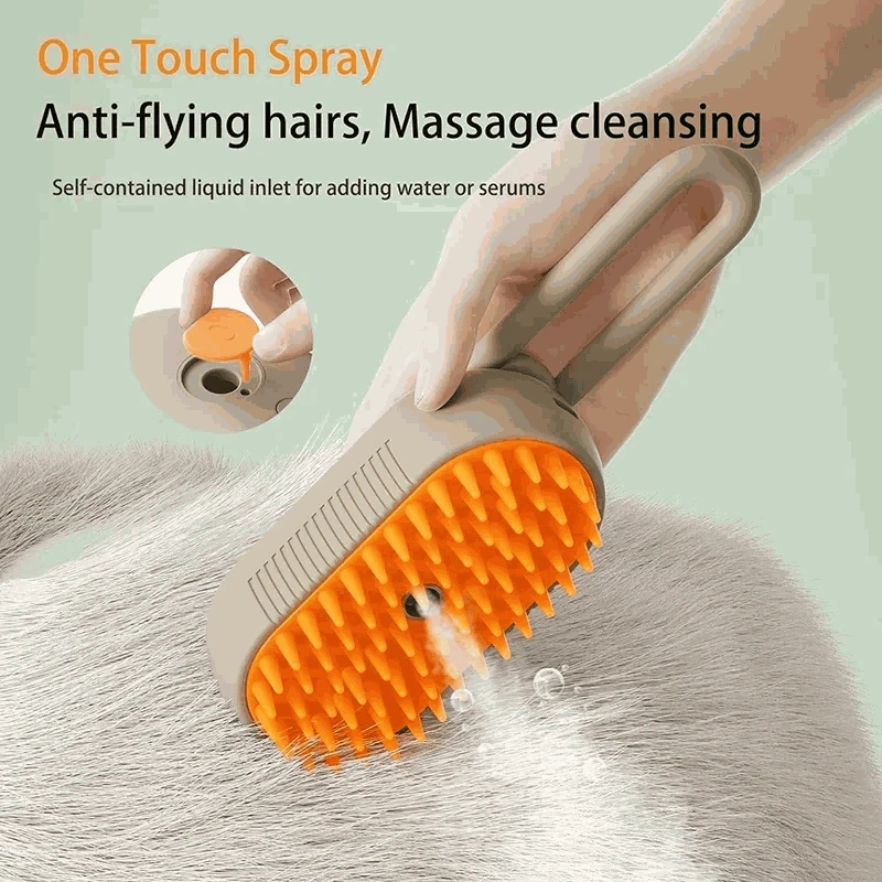 Pet Spray Hair Comb with Steam Mist Grooming Brush-Upgrade Green