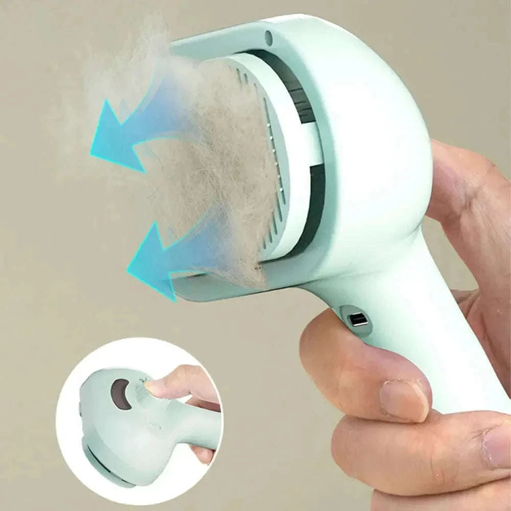Pet Spray Hair Comb with Steam Mist Grooming Brush-Upgrade Green