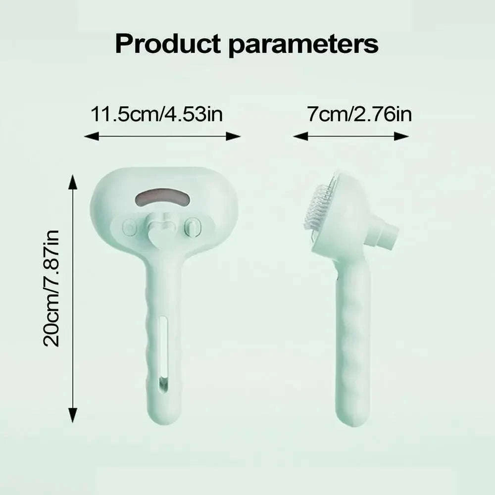 Pet Spray Hair Comb with Steam Mist Grooming Brush-White handle