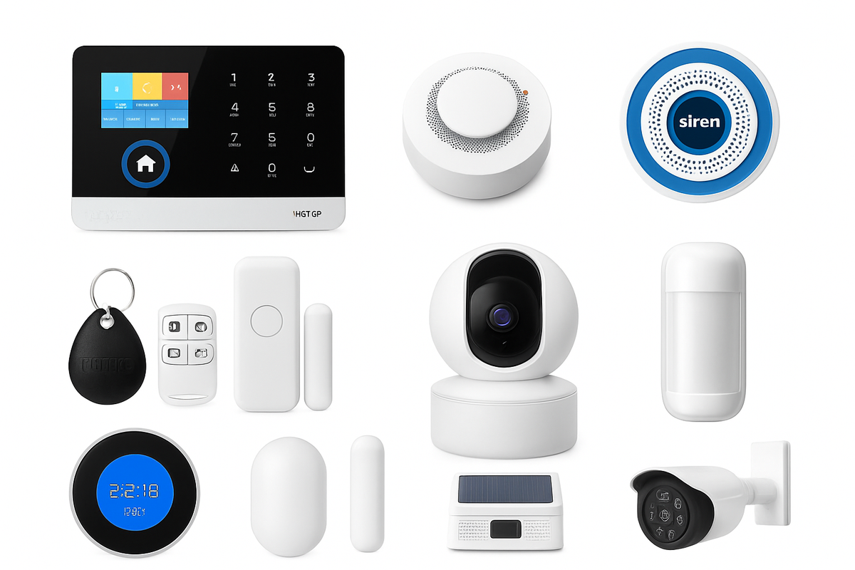 PGST home alarm system, door detector, outdoor solar alarm, door and window/motion sensor, 433MHz, GSM, wireless, anti-theft