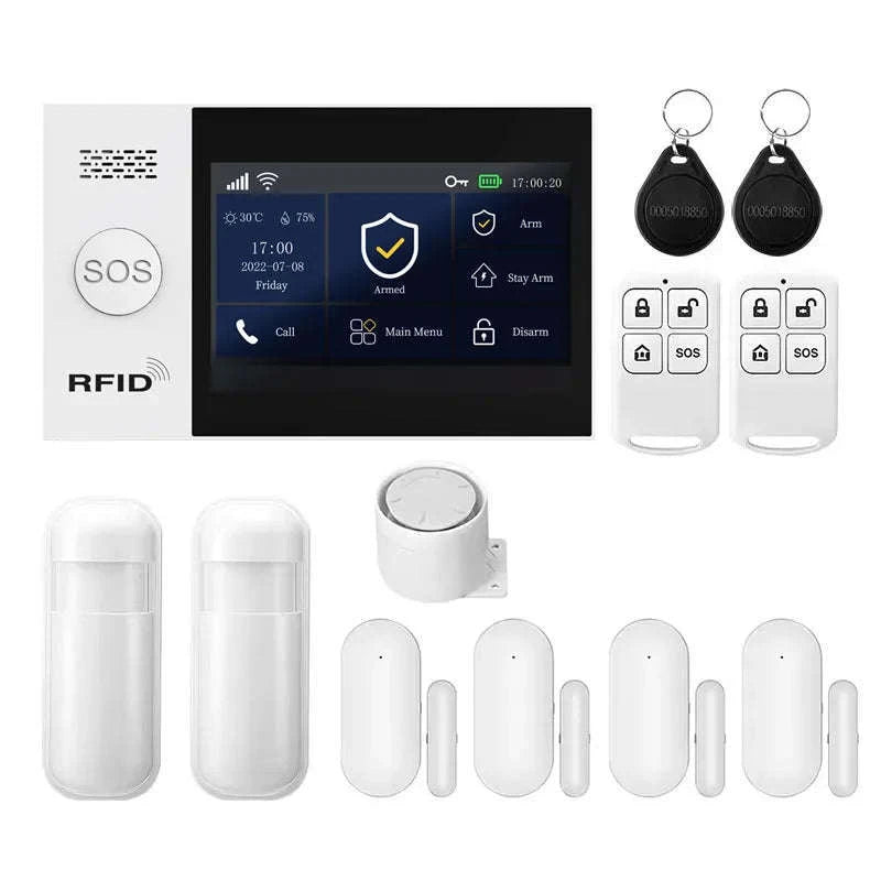 PGST WiFi 4G Tuya Smart Home Alarm System-4G WiFi Kit A / UK Plug / CHINA