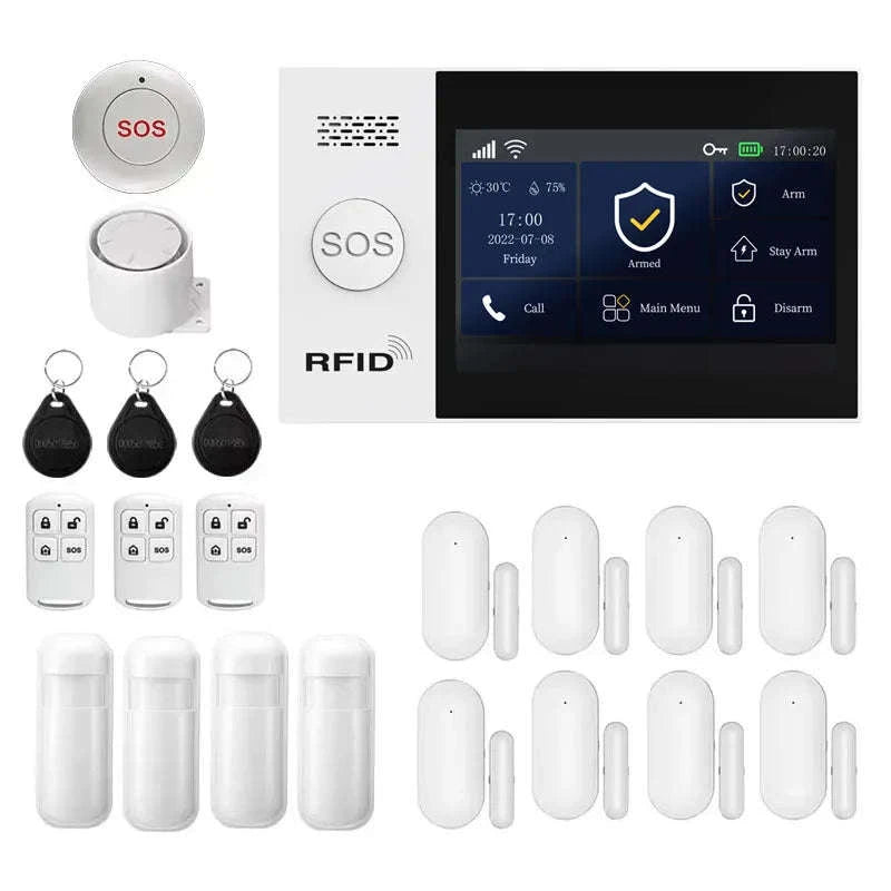 PGST WiFi 4G Tuya Smart Home Alarm System-4G WiFi Kit A / UK Plug / CHINA