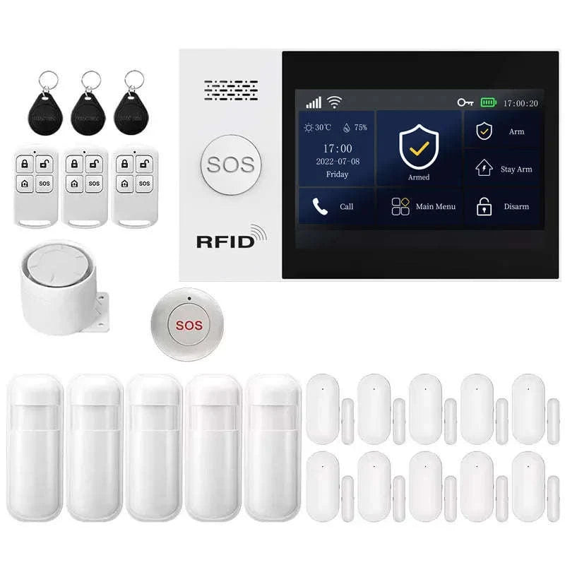 PGST WiFi 4G Tuya Smart Home Alarm System-4G WiFi Kit A / UK Plug / CHINA