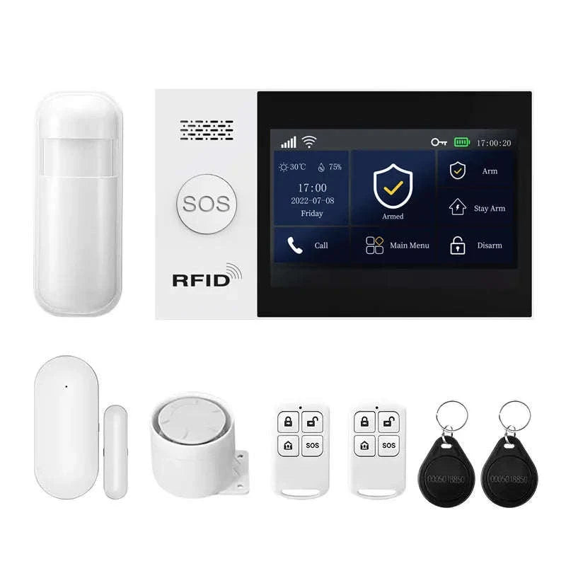 PGST WiFi 4G Tuya Smart Home Alarm System-4G WiFi Kit A / UK Plug / CHINA