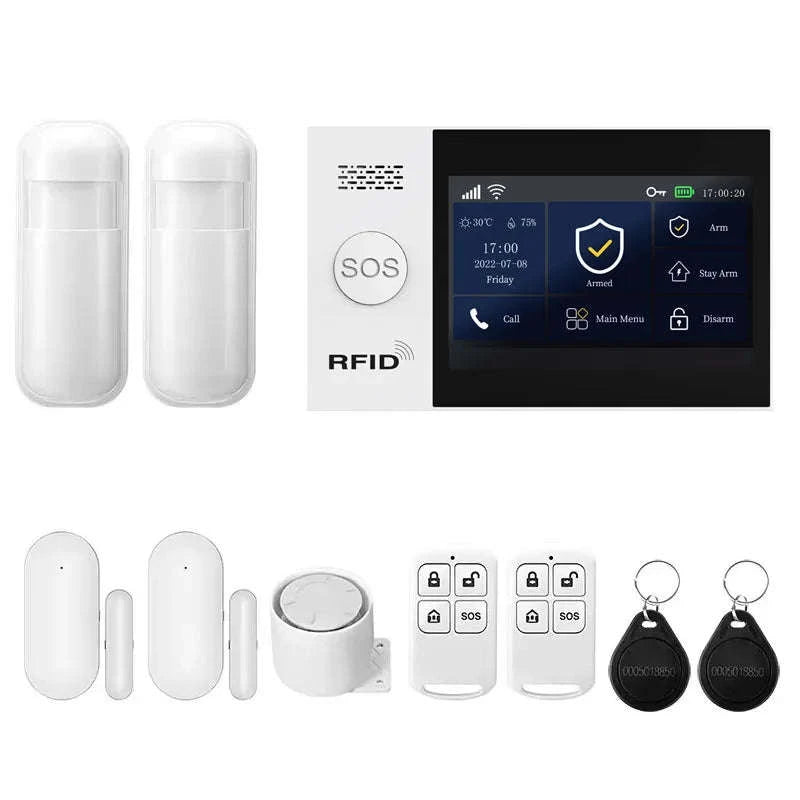 PGST WiFi 4G Tuya Smart Home Alarm System-4G WiFi Kit A / UK Plug / CHINA