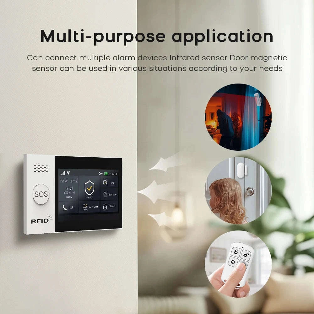 PGST WiFi 4G Tuya Smart Home Alarm System-4G WiFi Kit A / UK Plug / CHINA