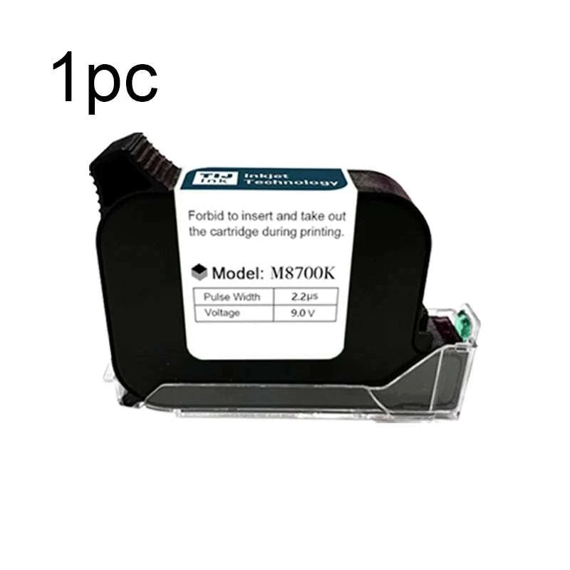 Phezer Quick-Dry Black Ink Cartridge 12.7mm for Handheld Inkjet Printers-Black-1pc