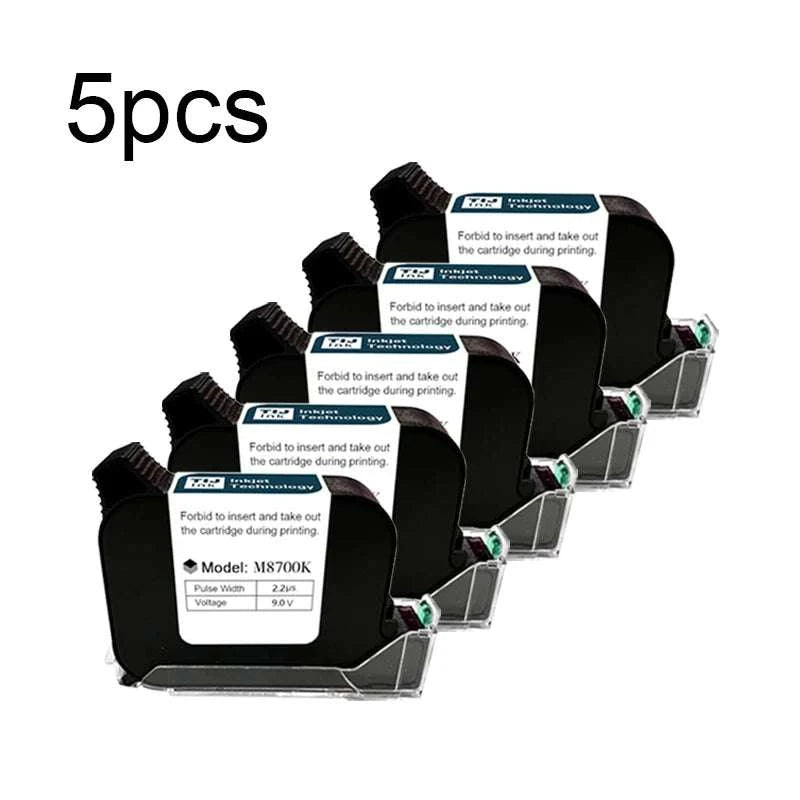 Phezer Quick-Dry Black Ink Cartridge 12.7mm for Handheld Inkjet Printers-Black-1pc