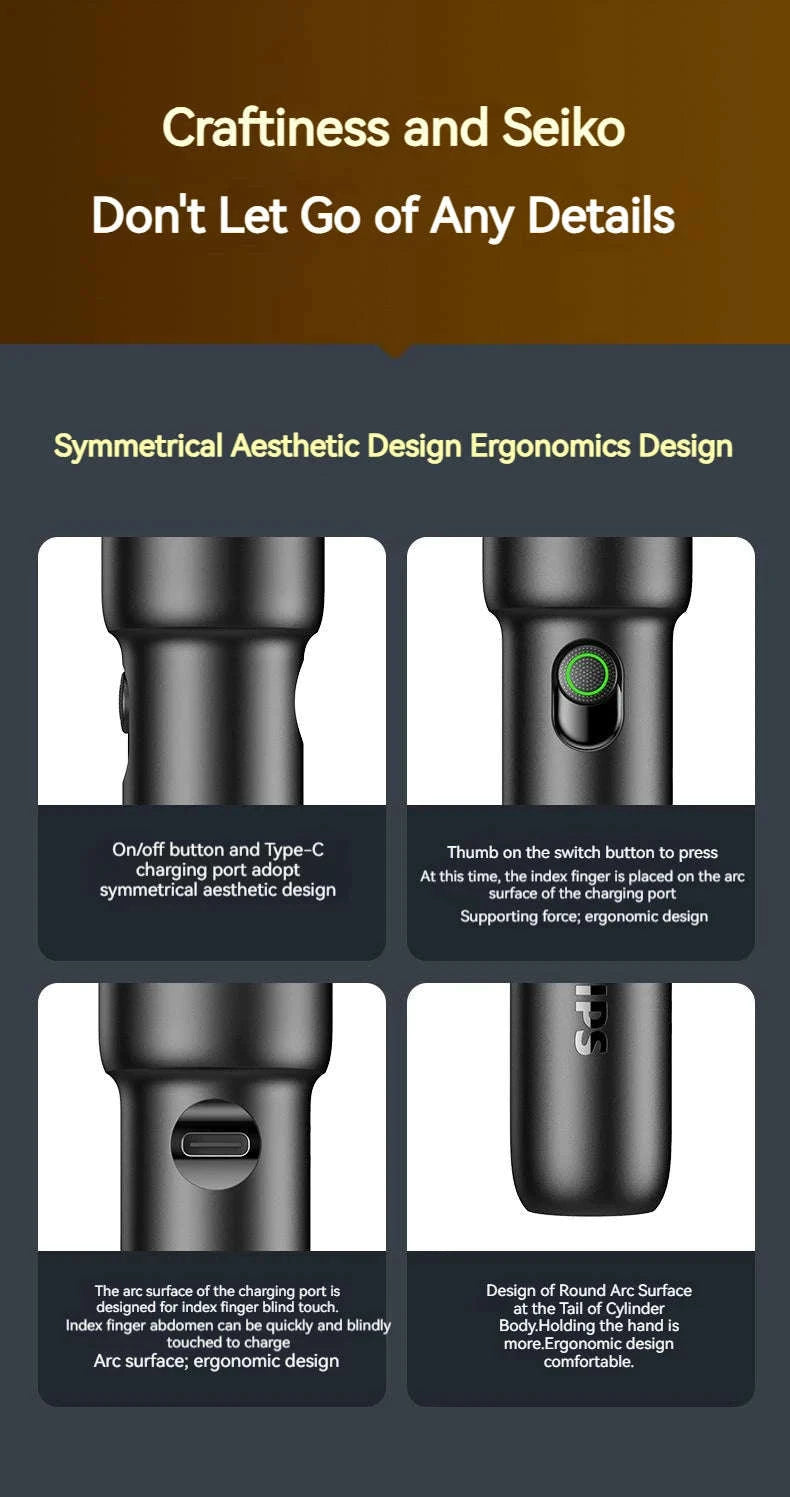 Philips EDC Portable Rechargeable LED Flashlight-BLACK / S / black|Fixed Focus|18650