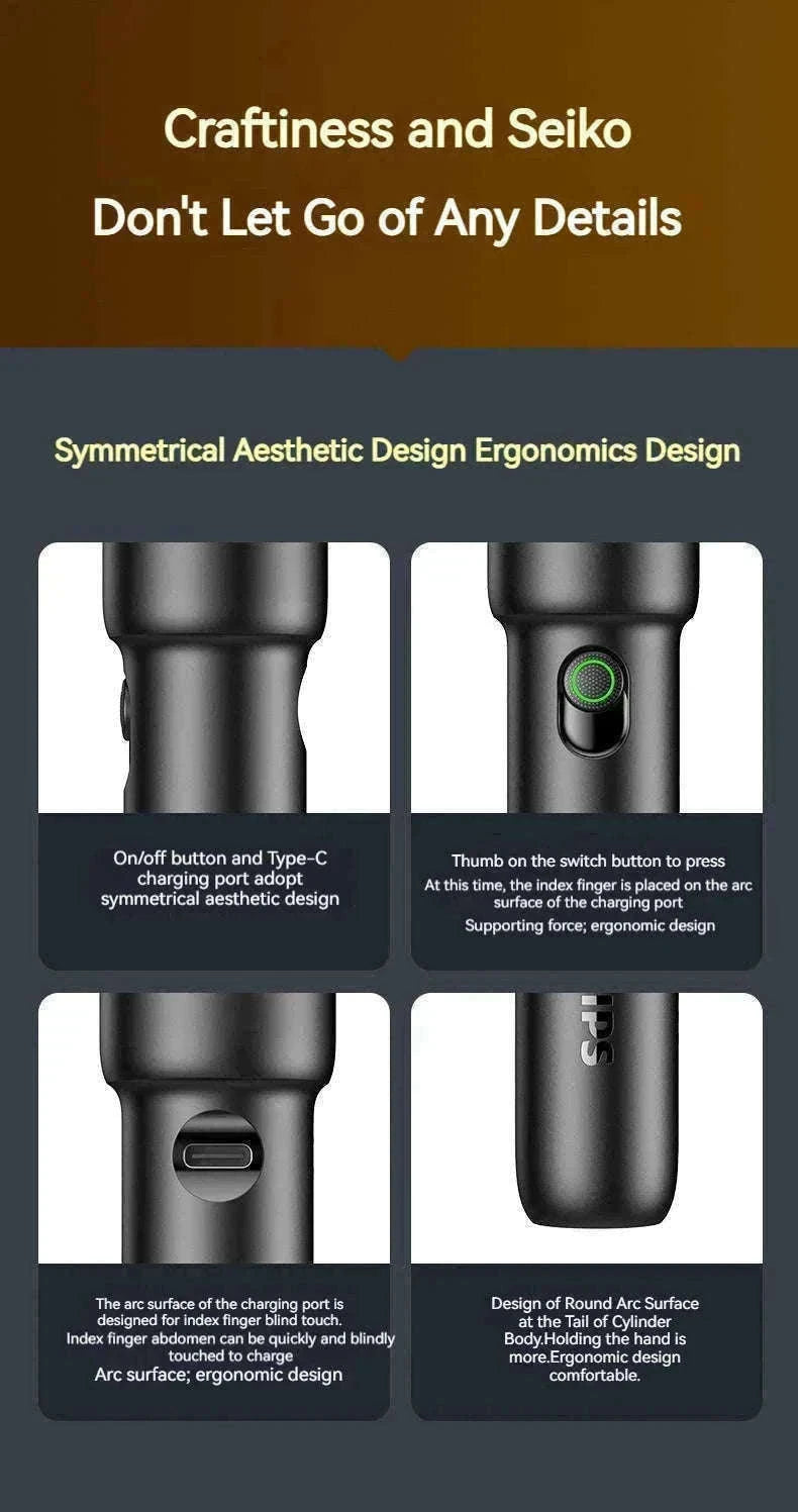 Philips EDC Rechargeable LED Flashlight for Everyday Carry-BLACK / S / black|Fixed Focus|18650