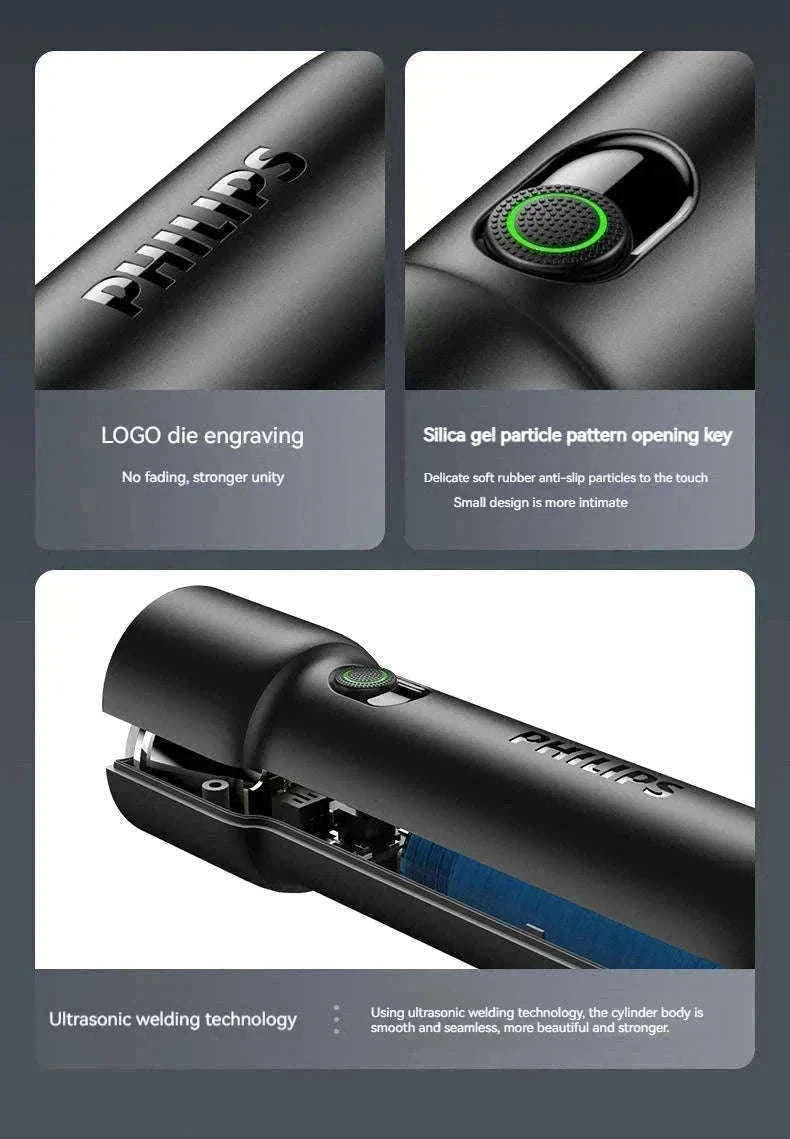 Philips EDC Rechargeable LED Flashlight for Everyday Carry-BLACK / S / black|Fixed Focus|18650