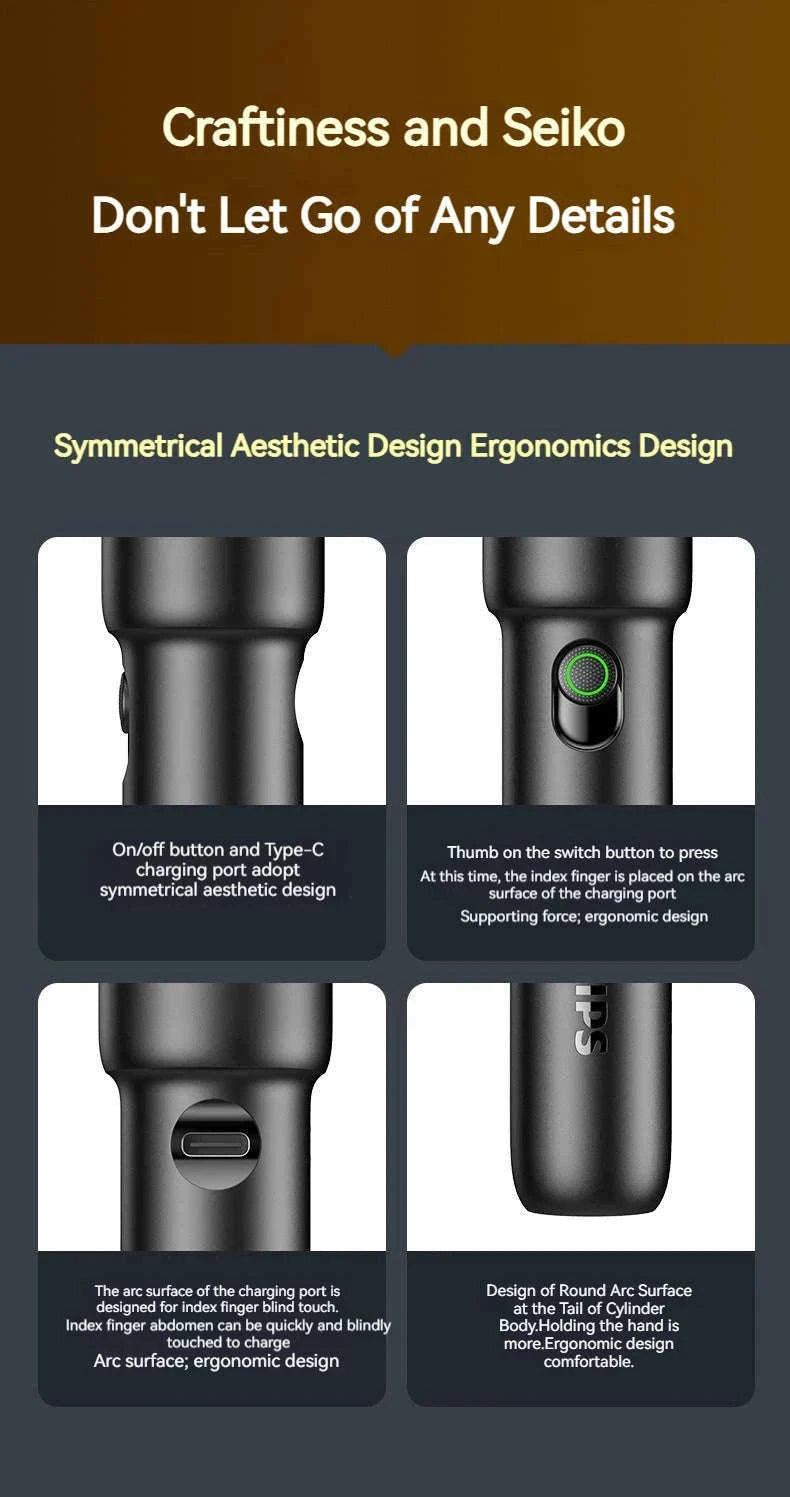 Philips EDC Rechargeable LED Flashlight for Everyday Carry-BLACK / S / black|Fixed Focus|18650