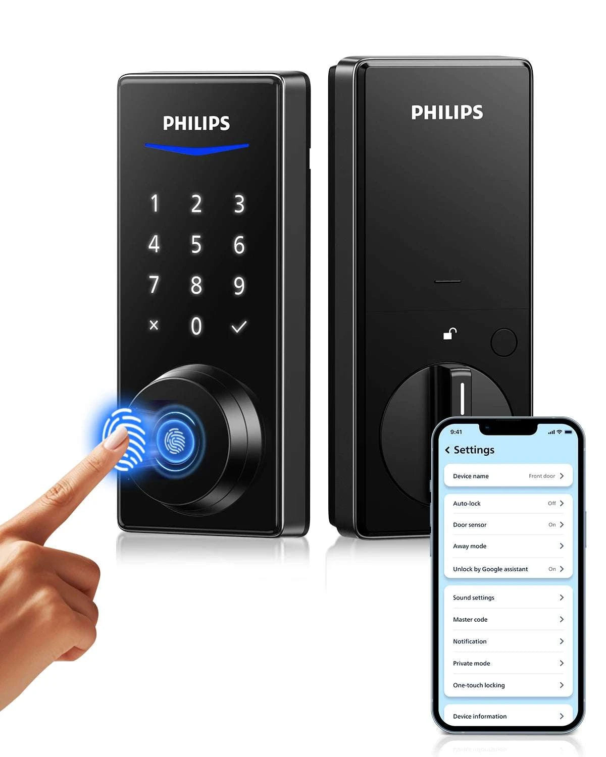 Philips Fingerprint Smart Lock with App Control & Auto Lock-Matte Black / United States / Other