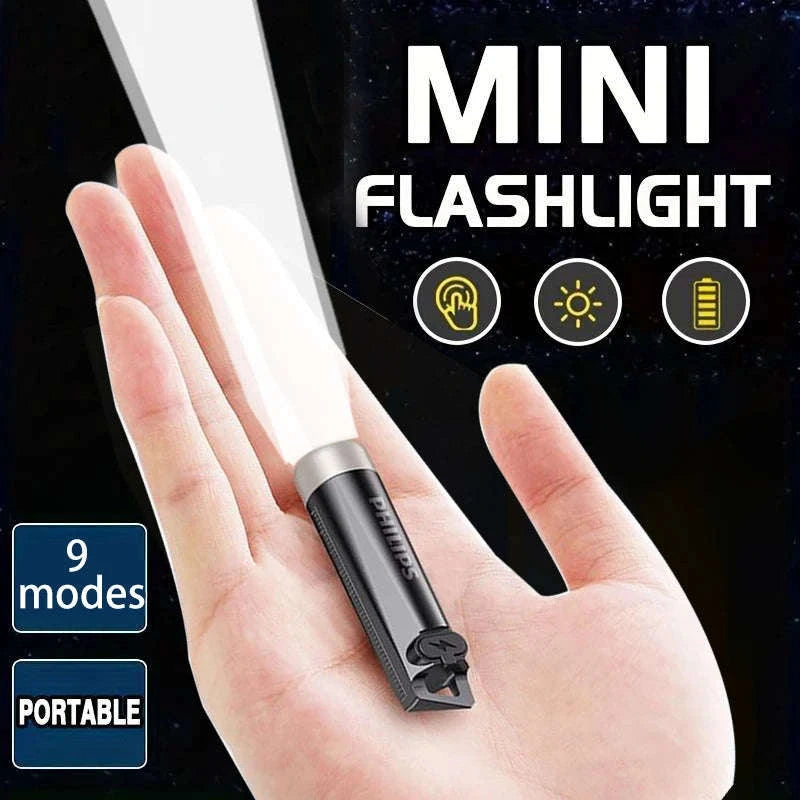 Philips SFL1121 Mini EDC Flashlight LED Rechargeable Keychain Light-SFL1121