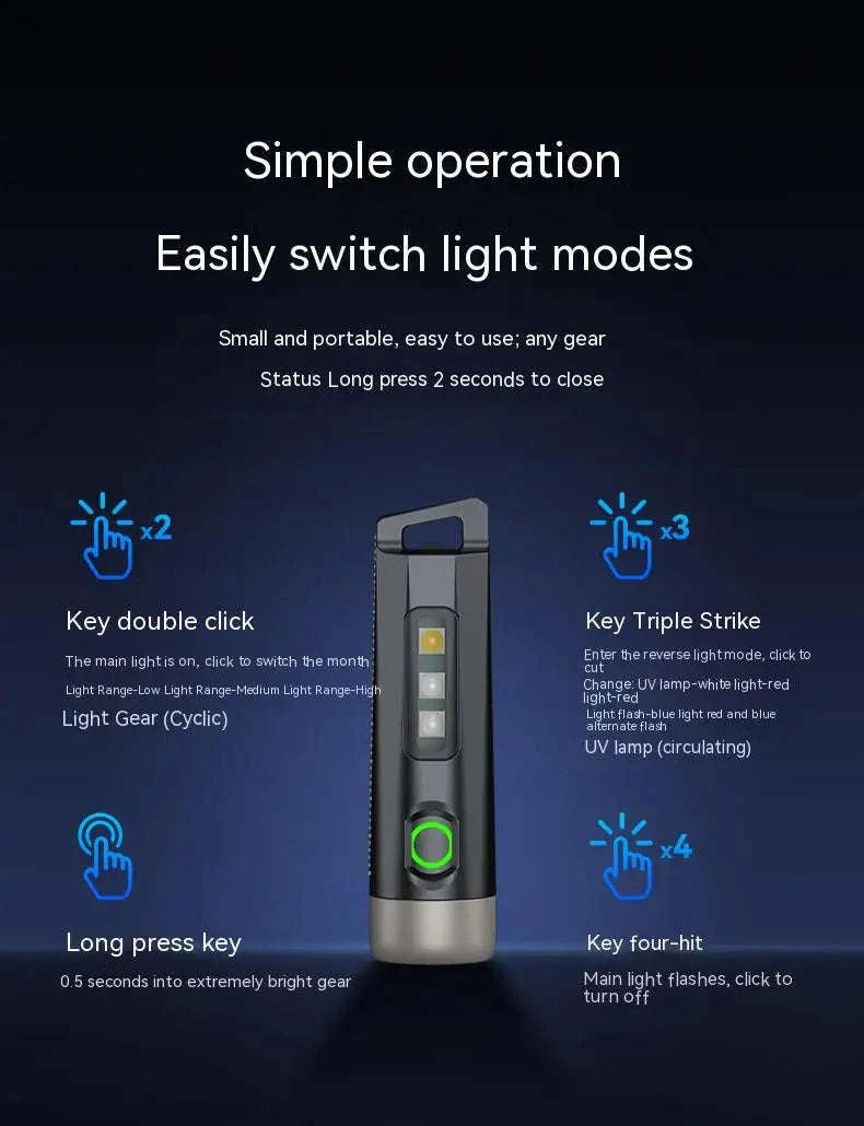Philips SFL1121 Mini EDC Flashlight LED Rechargeable Keychain Light-SFL1121