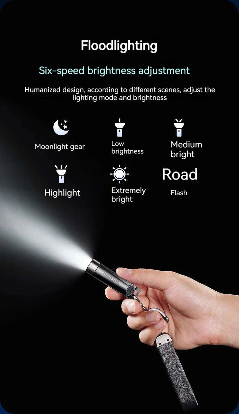 Philips SFL1121 Mini EDC Flashlight LED Rechargeable Keychain Light-SFL1121