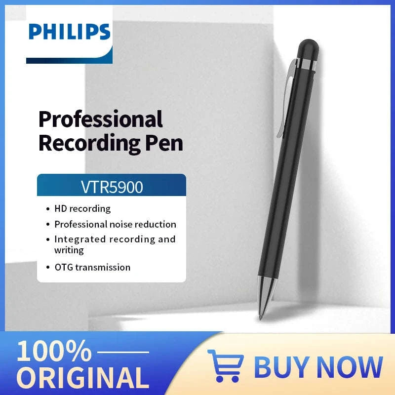 Philips VTR5900 Professional Recording Pen Voice Recorder 16GB 32GB-With Bluetooth / China Mainland / 16 GB