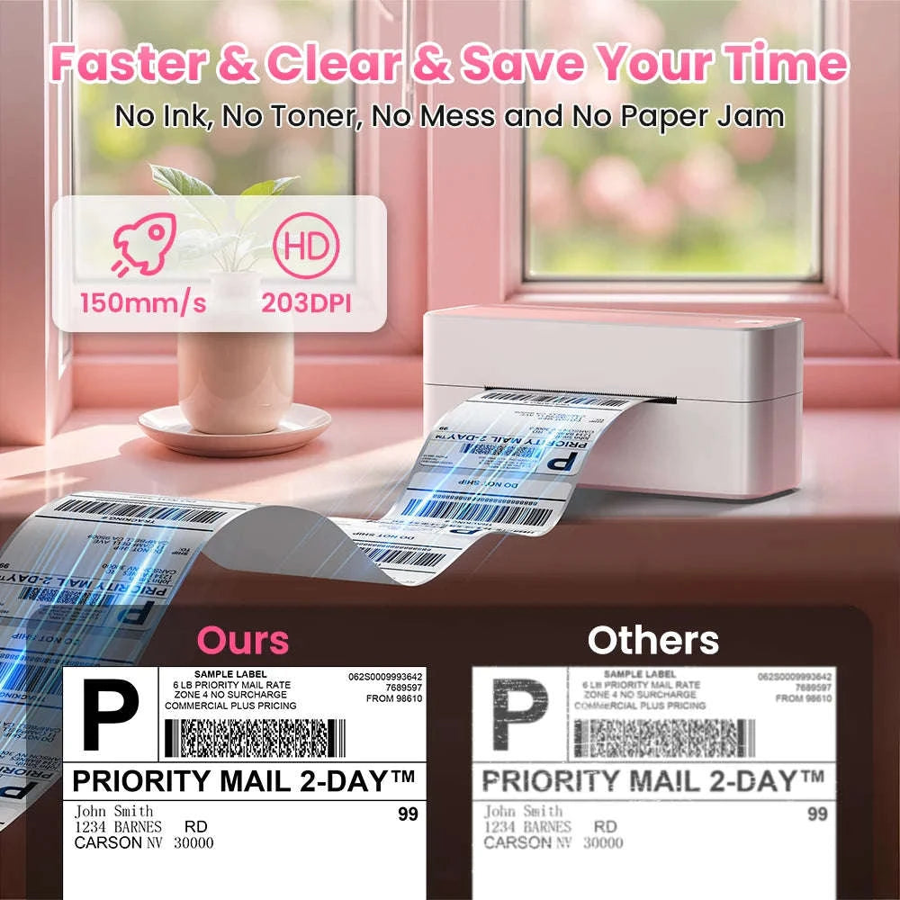 Phomemo 241 Bluetooth Thermal Label Printer for 4x6 Shipping Labels-Black 241BT / EU Plug