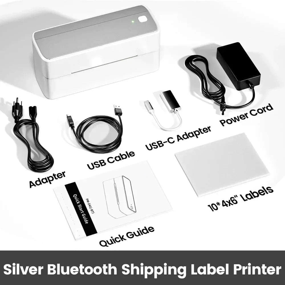 Phomemo 241 Bluetooth Thermal Label Printer for 4x6 Shipping Labels-Black 241BT / EU Plug