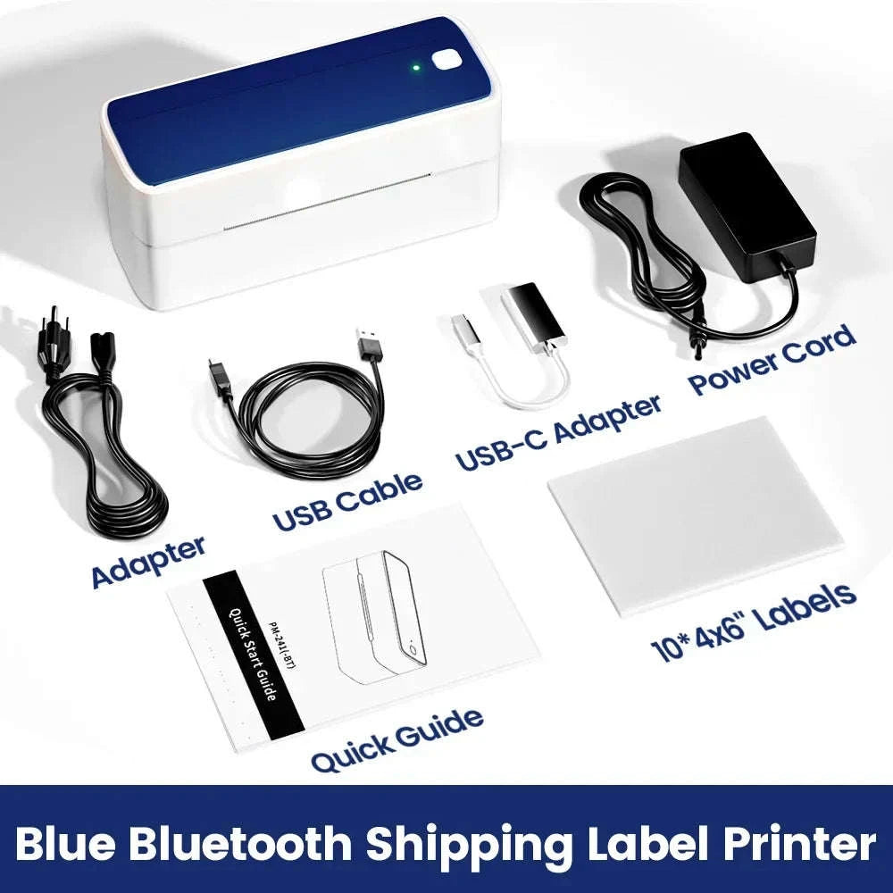 Phomemo 241 Bluetooth Thermal Label Printer for 4x6 Shipping Labels-Black 241BT / EU Plug