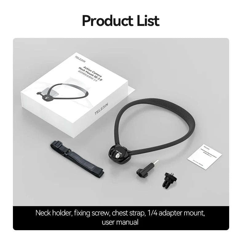 Phone Action Camera Neck Hold Mount by TELESIN-2 in 1 Phone camera