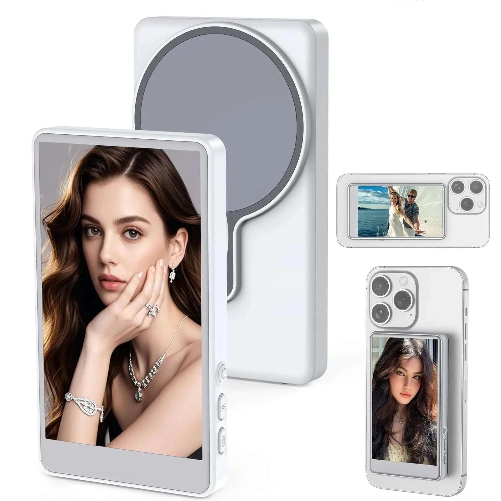 Phone Vlog Selfie Monitor Screen with Magnetic Mount & Remote-Grey