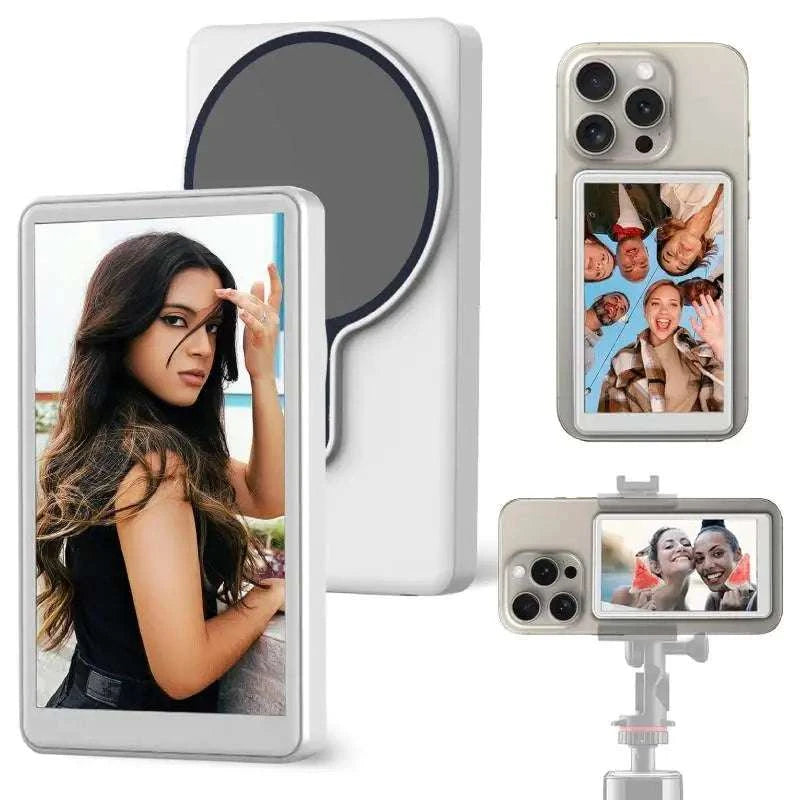 Phone Vlog Selfie Monitor Screen with Magnetic Mount & Remote-Grey