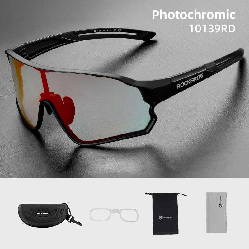 Photochromic Bike Glasses UV400 Cycling Sunglasses for Men and Women-10136 / Photochromic / One Size
