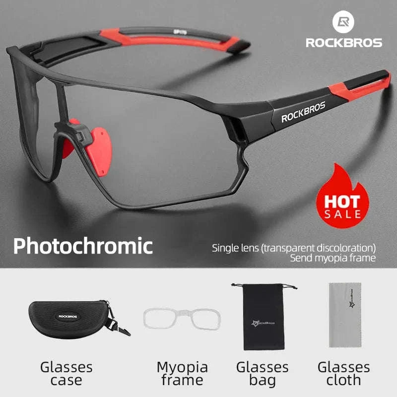 Photochromic Bike Glasses UV400 Cycling Sunglasses for Men and Women-10136 / Photochromic / One Size