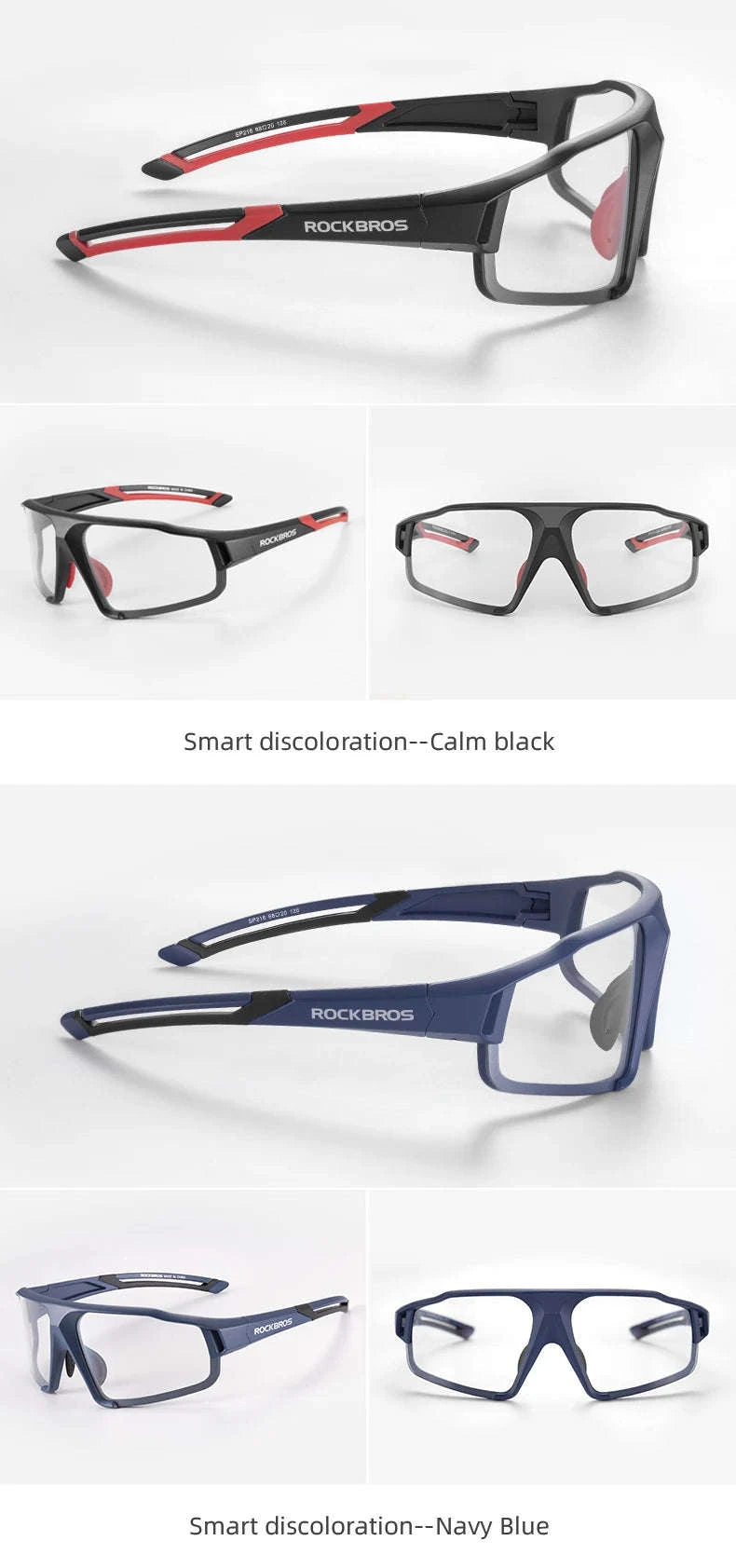 Photochromic Bike Glasses with UV400 Protection-SP216BL / Photochromic / One Size
