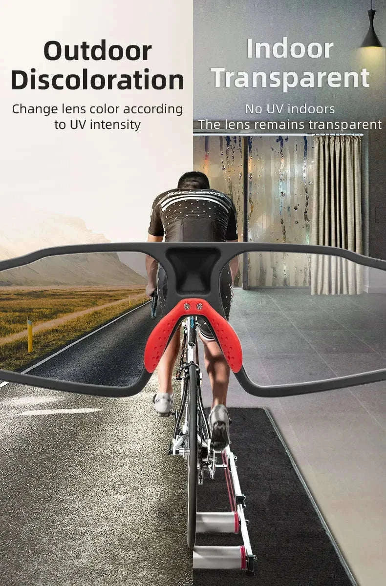 Photochromic Bike Glasses with UV400 Protection-SP216BL / Photochromic / One Size