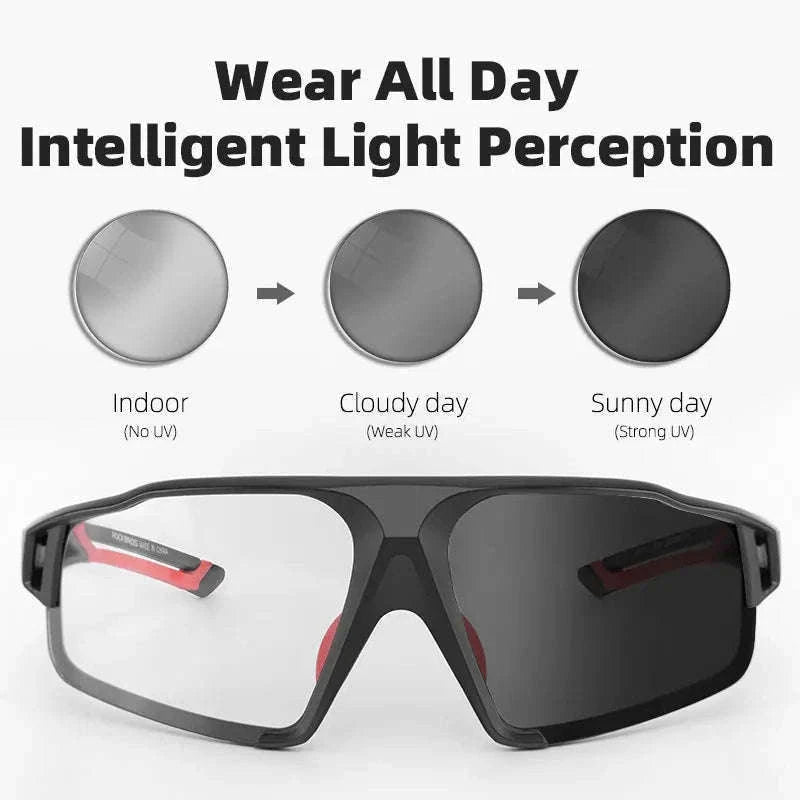 Photochromic Bike Glasses with UV400 Protection-SP216BL / Photochromic / One Size