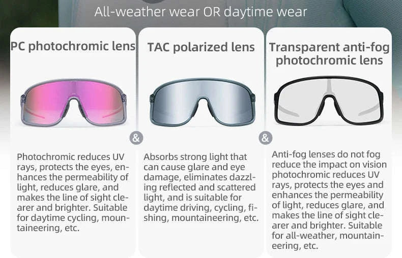 Photochromic MTB Cycling Glasses with UV400 Protection-SP350-02 / Photochromic