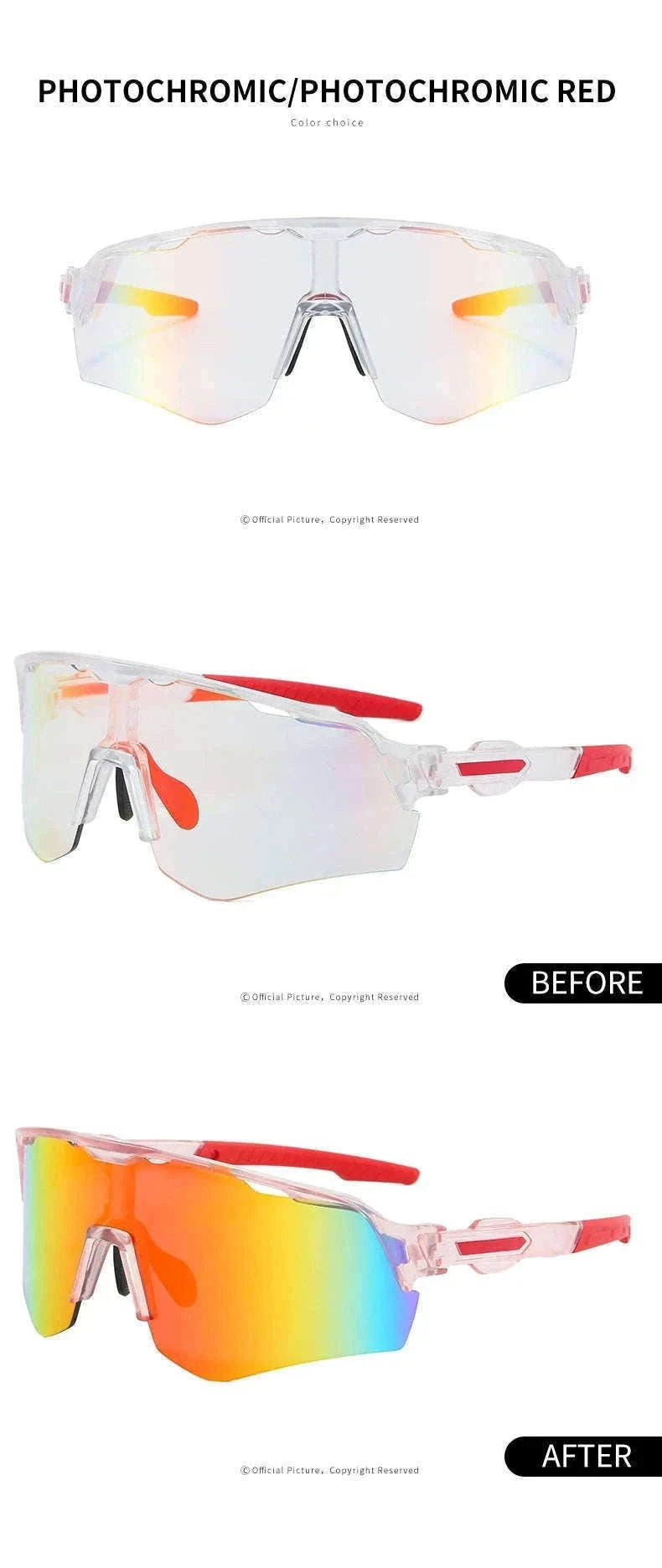 Photochromic Polarized Driving Sunglasses Anti-Glare UV Protection-Non-Photochromic C