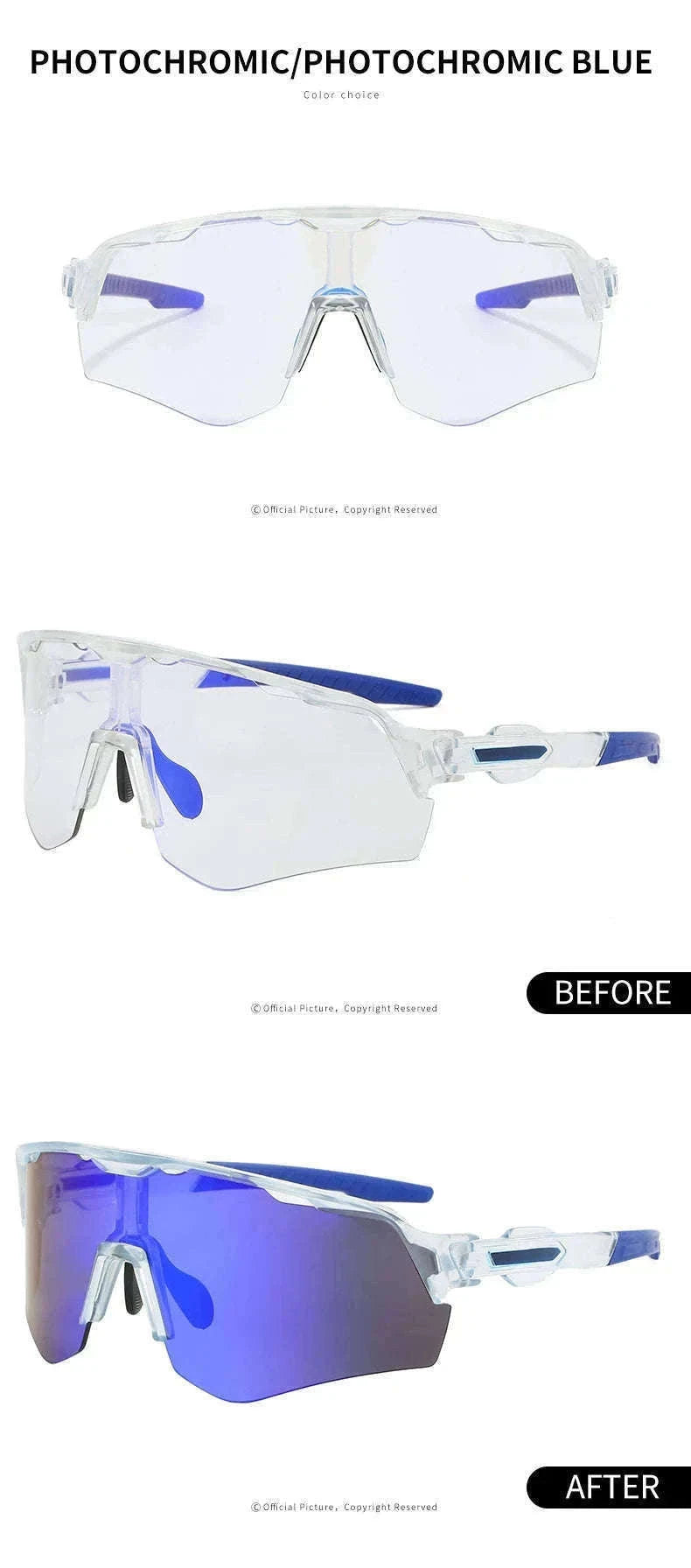 Photochromic Polarized Driving Sunglasses Anti-Glare UV Protection-Non-Photochromic C