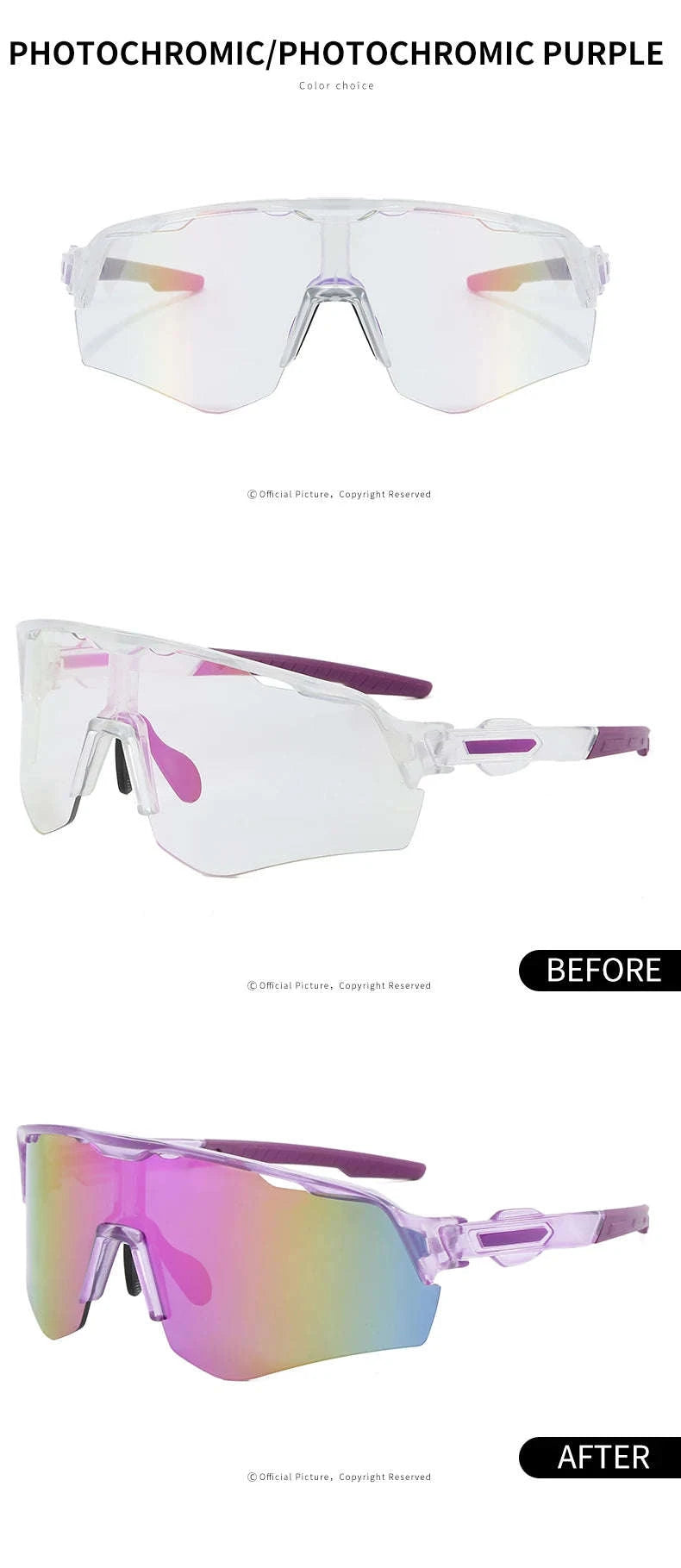Photochromic Polarized Driving Sunglasses Anti-Glare UV Protection-Non-Photochromic C