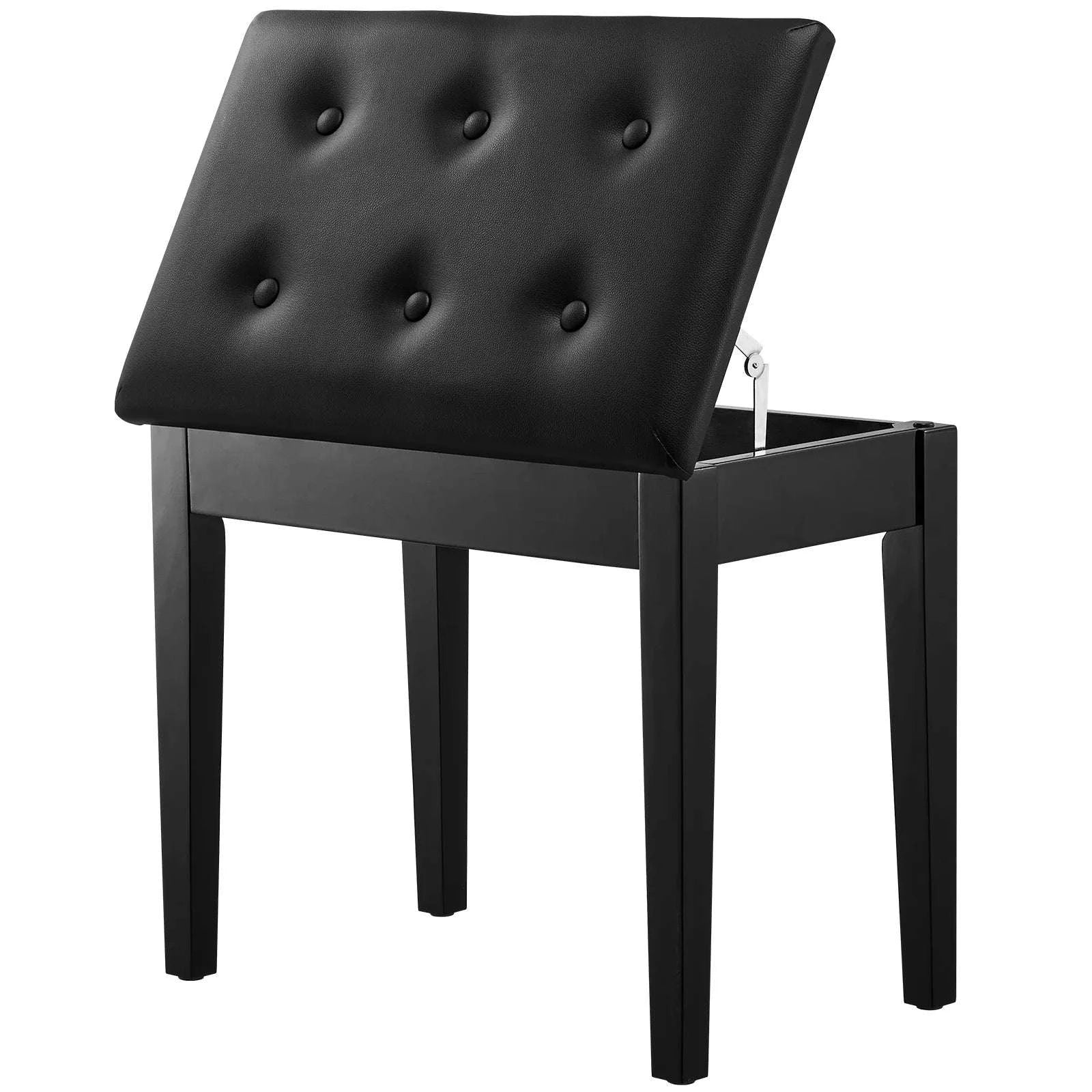 Piano Bench with Storage Cushion Seat Adjustable or Duet Options-Type A Unadjustable / United States