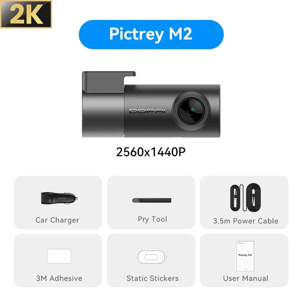 Pictrey M2 2K Dash Cam with Night Vision and Voice Control-Pictrey M2 / NO SD Card