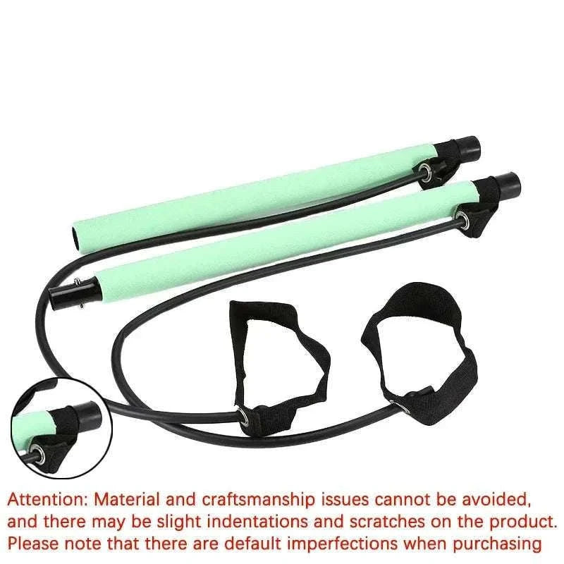 Pilates Bar with Resistance Bands for Full-Body Home Training-Black